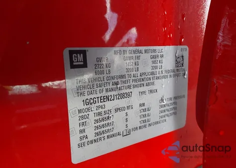 2018 Chevrolet Colorado Zr2 from USA, damaged, VIN 1GCGTEEN2J1208397